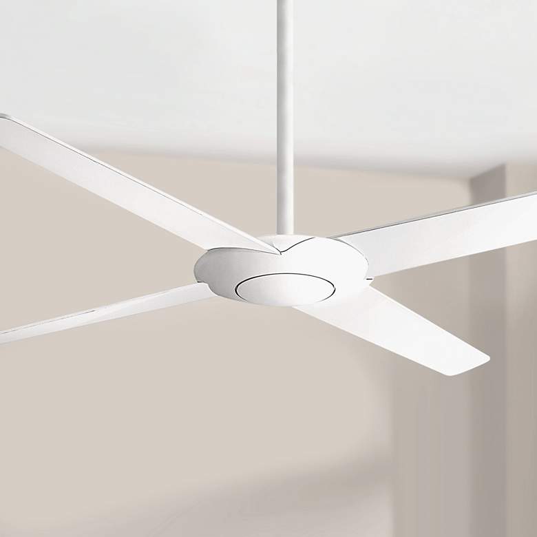 Image 1 52 inch Minka Aire Pancake Flat White Modern Ceiling Fan with Remote