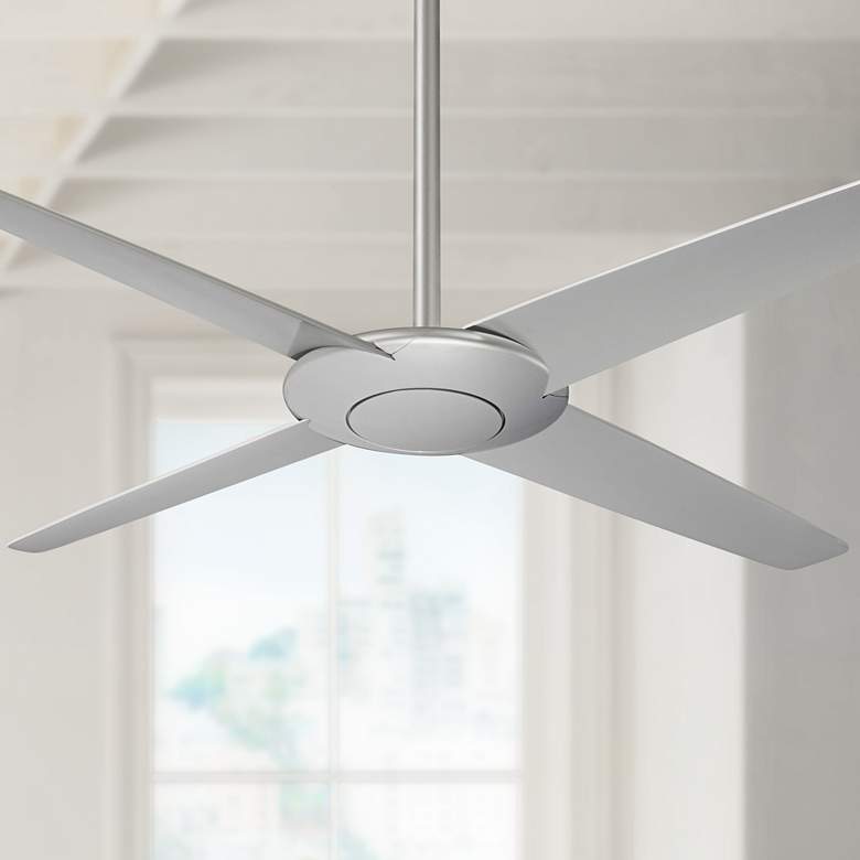 Image 1 52 inch Minka Aire Pancake Silver Finish Modern Ceiling Fan