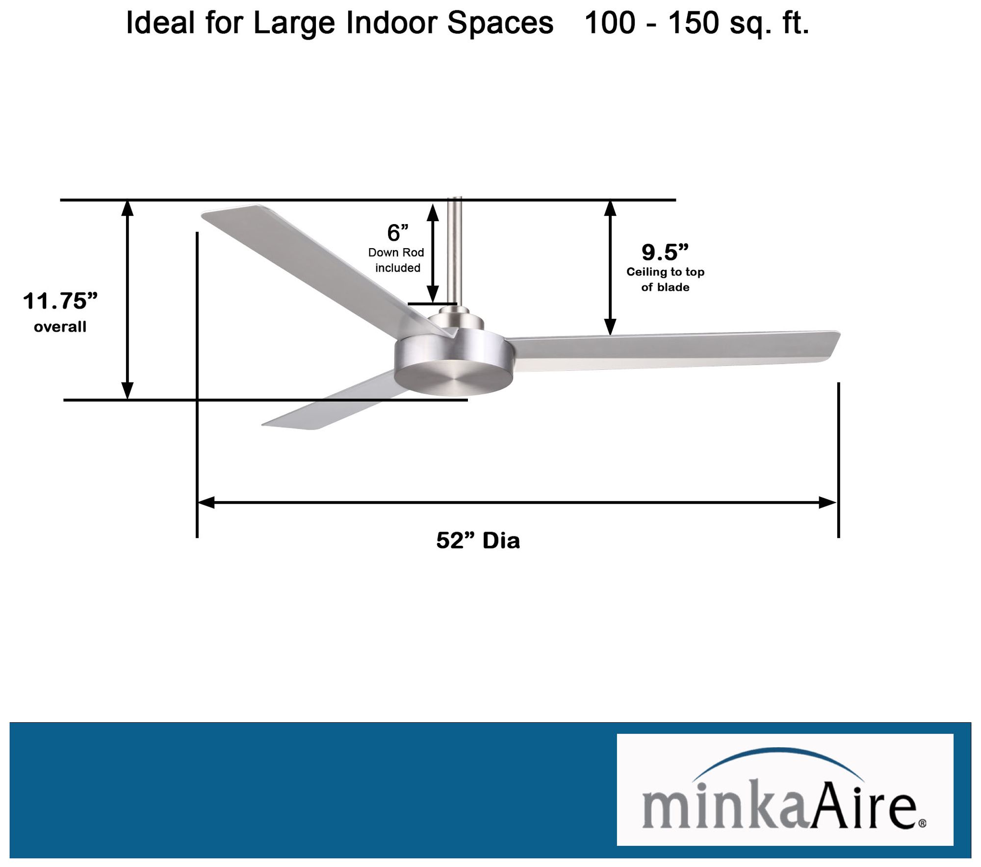 52" Minka Aire Roto Brushed Aluminum Ceiling Fan with Wall Control
