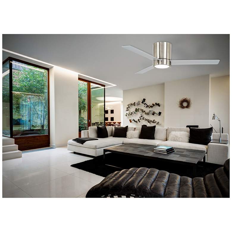 Image 5 52" Minka Aire Roto Brushed Nickel LED Hugger Ceiling Fan with Remote more views