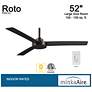 7_52" Minka Aire Roto Coal Black Ceiling Fan with Wall Control more views