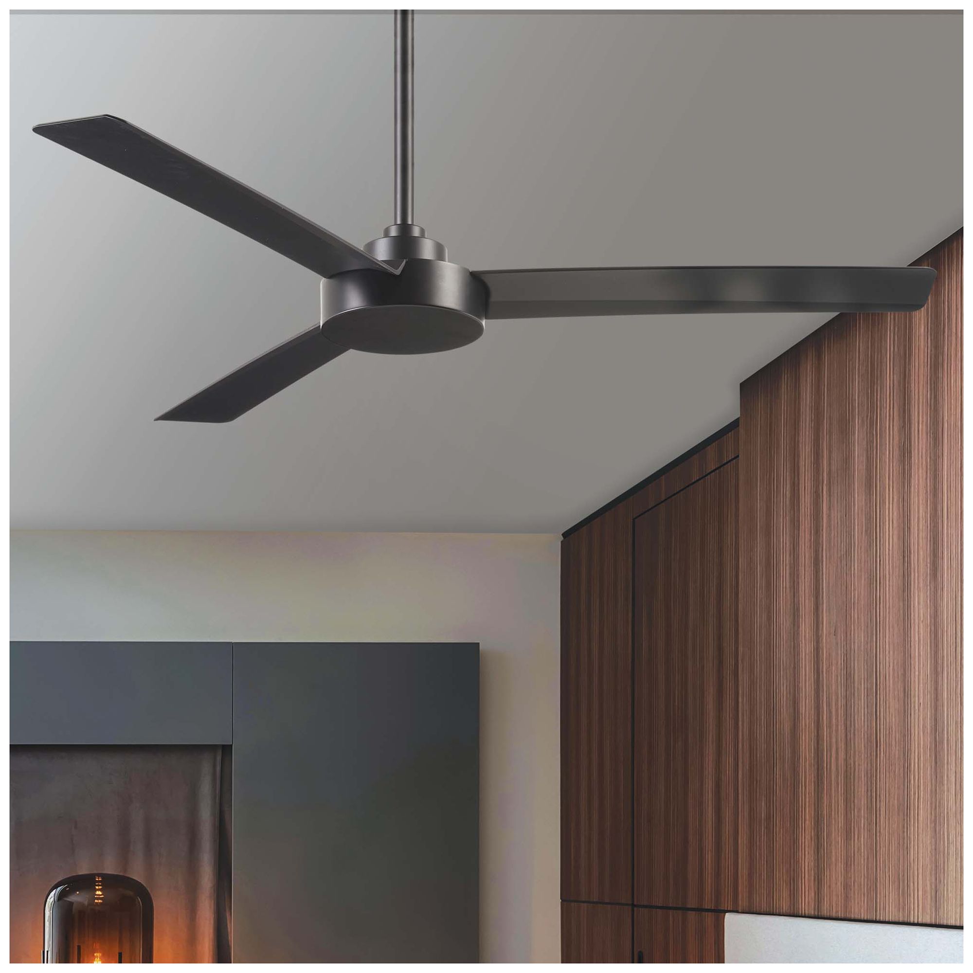 52" Minka Aire Roto Coal Black Ceiling Fan with Wall Control