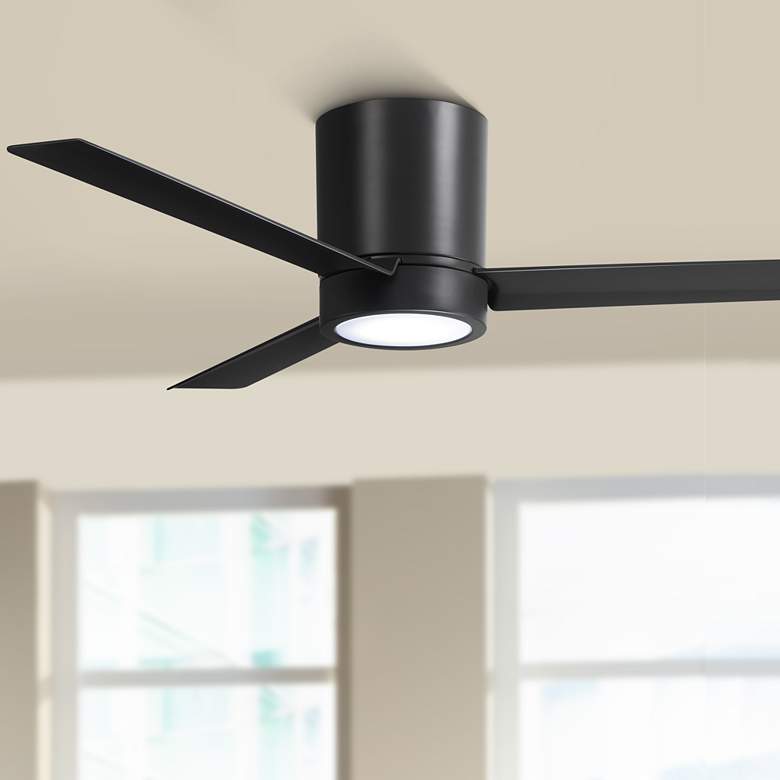 Image 1 52 inch Minka Aire Roto Coal LED Hugger Ceiling Fan with Remote