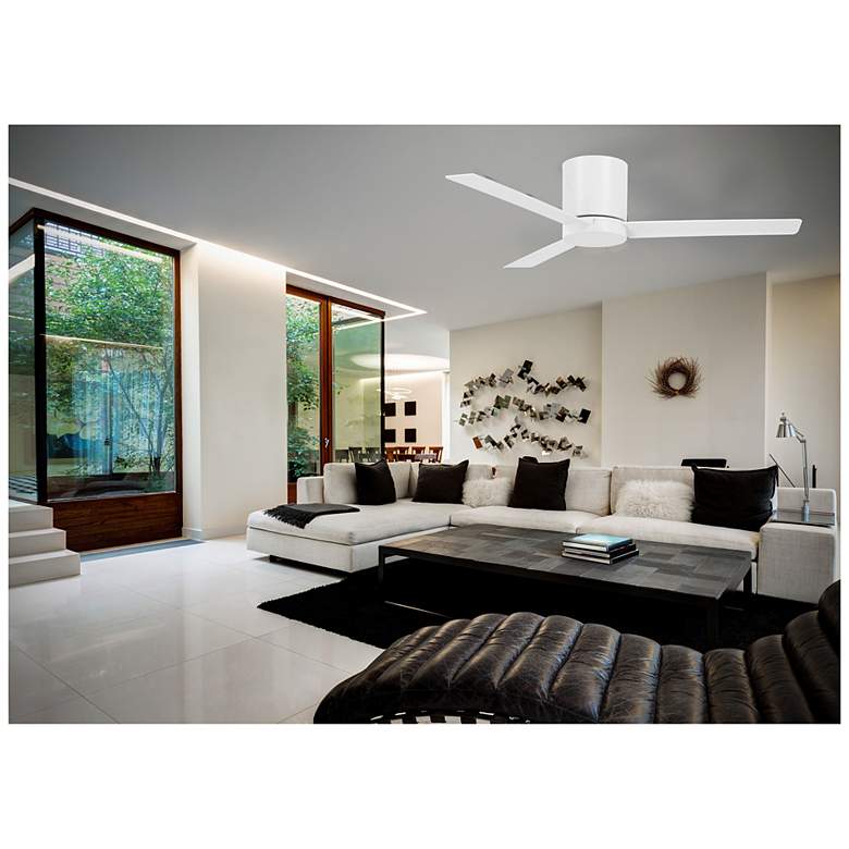 Image 4 52" Minka Aire Roto Flat White LED Hugger Ceiling Fan with Remote more views