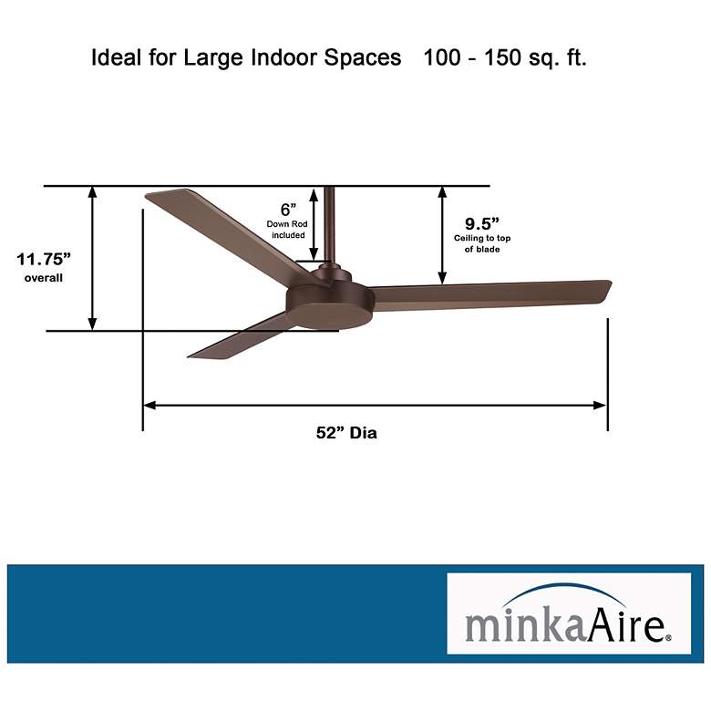 Image 6 52" Minka Aire Roto Oil-Rubbed Bronze Ceiling Fan with Wall Control more views