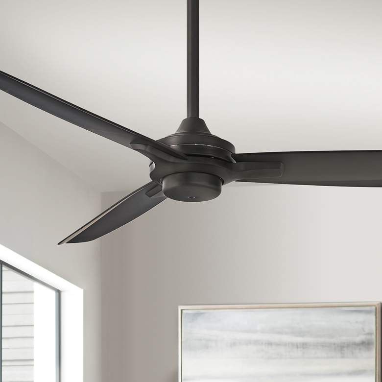 Image 1 52 inch Minka Aire Rudolph Coal Black Ceiling Fan with Wall Control