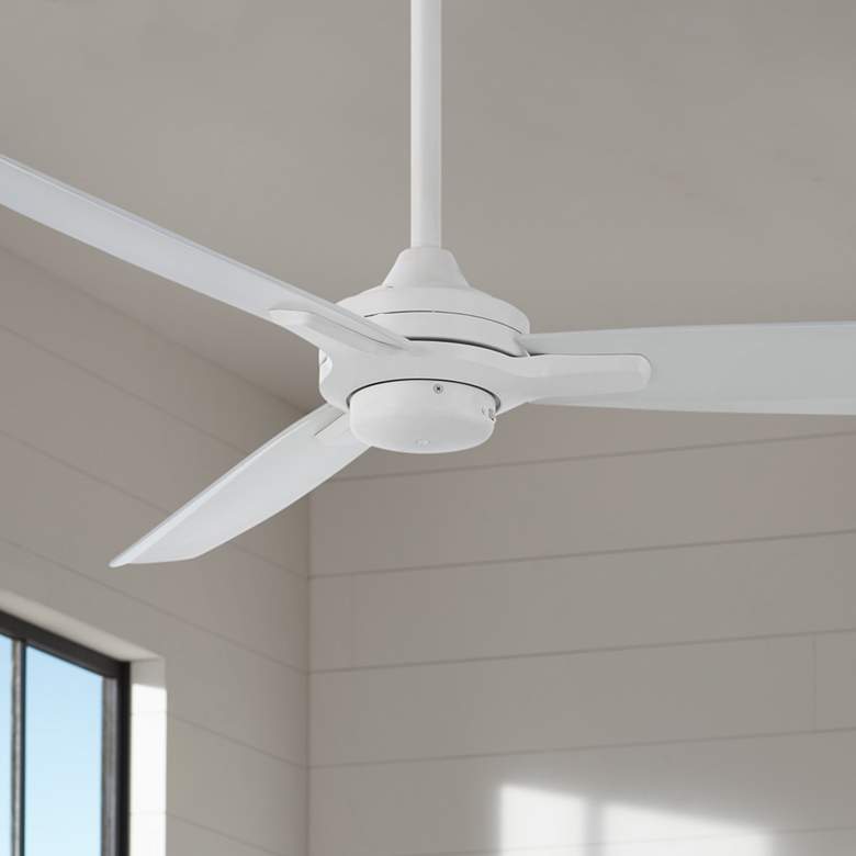 Image 1 52 inch Minka Aire Rudolph Flat White Modern Ceiling Fan with Wall Control