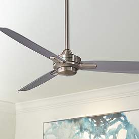 Image1 of 52" Minka Aire Rudolph Nickel Silver Ceiling Fan with Wall Control
