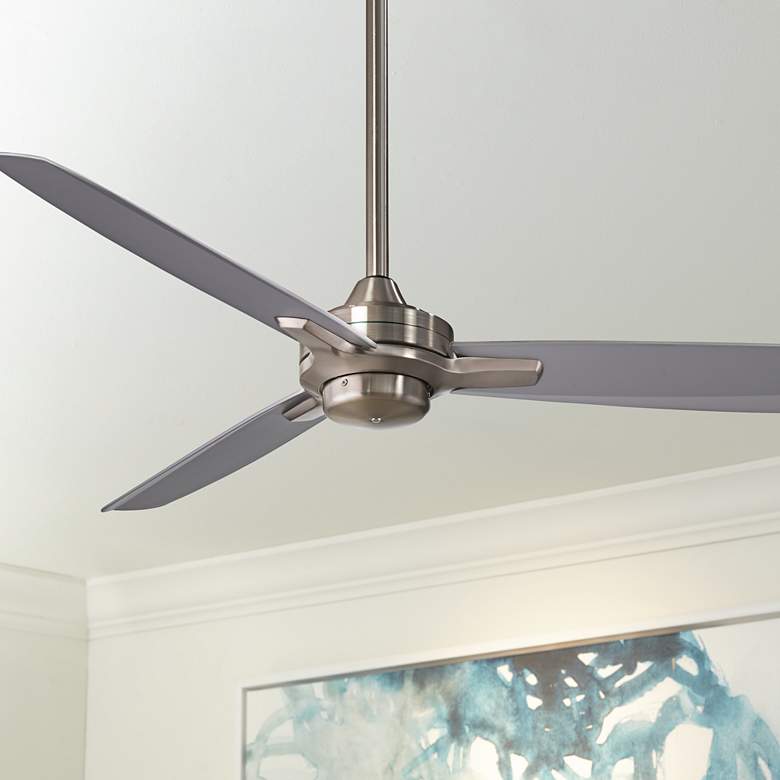 Image 1 52 inch Minka Aire Rudolph Nickel Silver Ceiling Fan with Wall Control