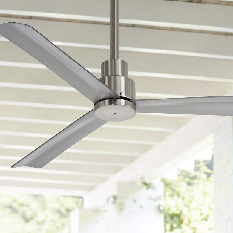 Image 1 52" Minka Aire Simple Brushed Nickel Wet Ceiling Fan with Remote