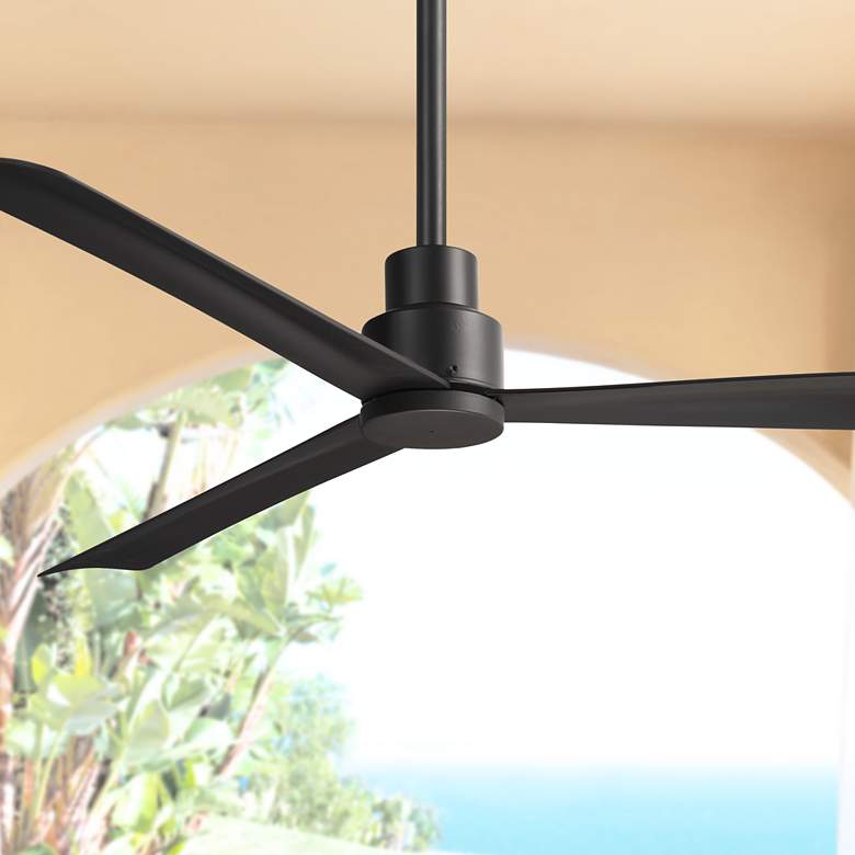 Image 1 52 inch Minka Aire Simple Coal Finish Wet Ceiling Fan with Remote Control