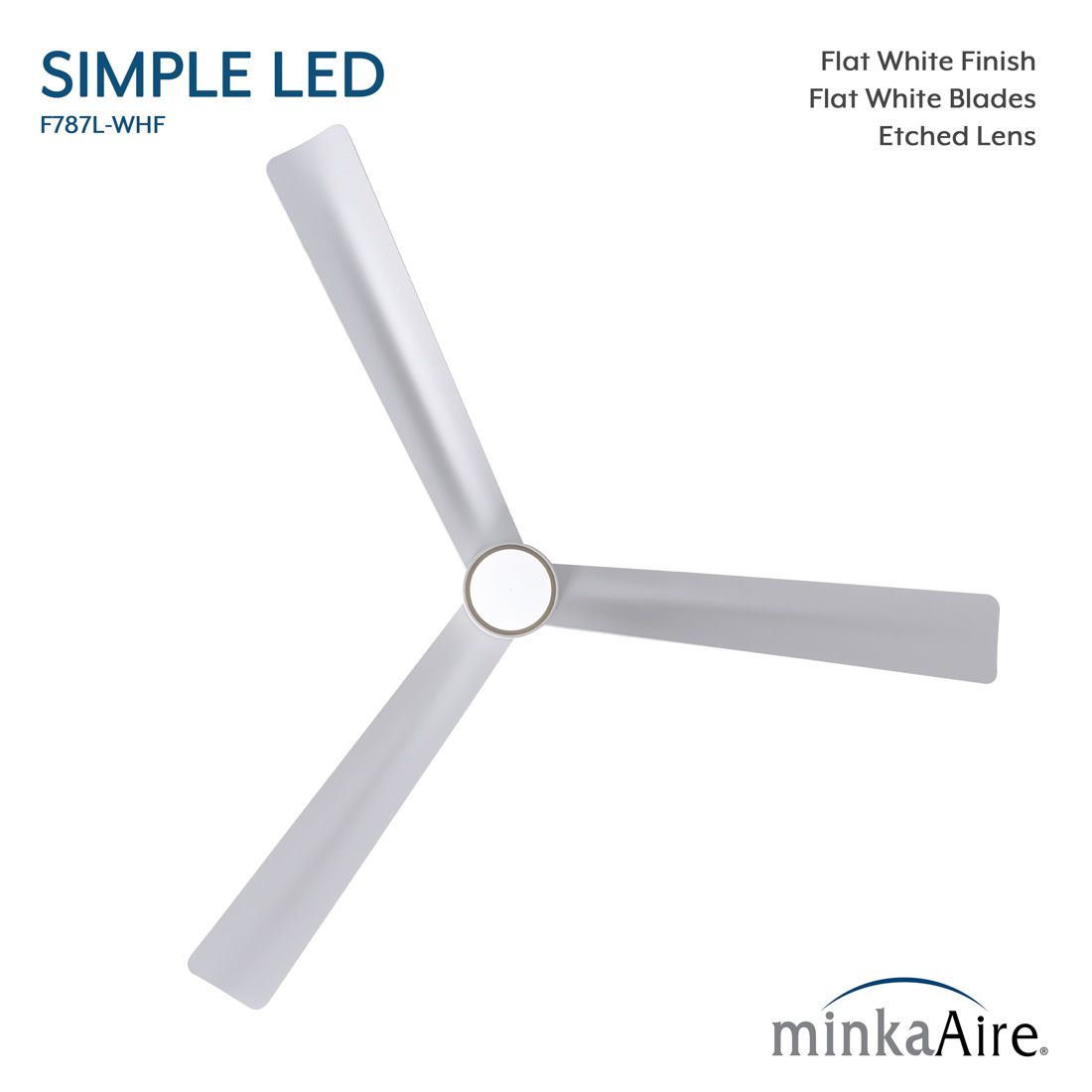 Image 5 52" Minka Aire Simple Flat White LED Ceiling Fan more views