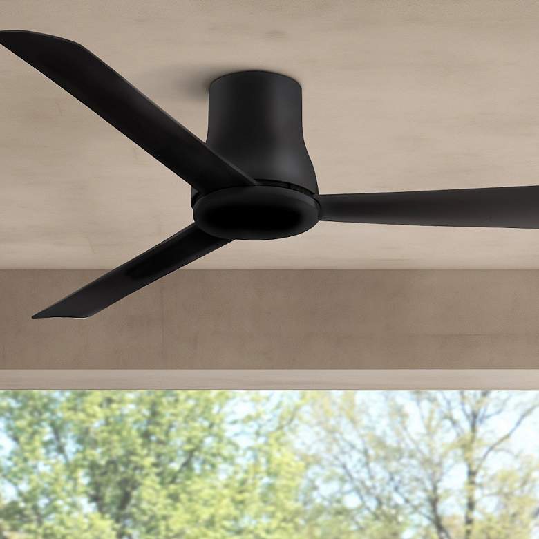 Image 2 52" Minka Aire Simple Flush Coal Black Outdoor Hugger Ceiling Fan