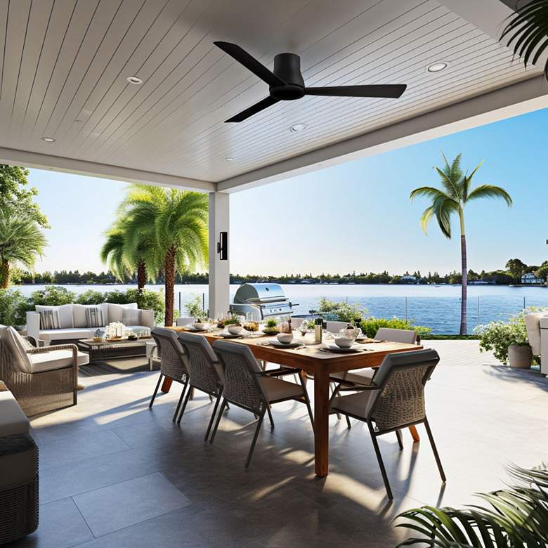 Image 6 52" Minka Aire Simple Flush Coal Black Outdoor Hugger Ceiling Fan more views