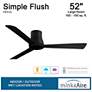 52" Minka Aire Simple Flush Coal Black Outdoor Hugger Ceiling Fan in scene