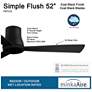 52" Minka Aire Simple Flush Coal Black Outdoor Hugger Ceiling Fan in scene