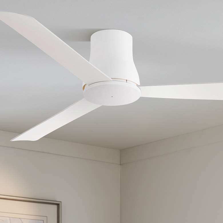Image 2 52" Minka Aire Simple Flush Flat White Outdoor Hugger Ceiling Fan