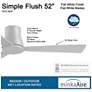 52" Minka Aire Simple Flush Flat White Outdoor Hugger Ceiling Fan in scene