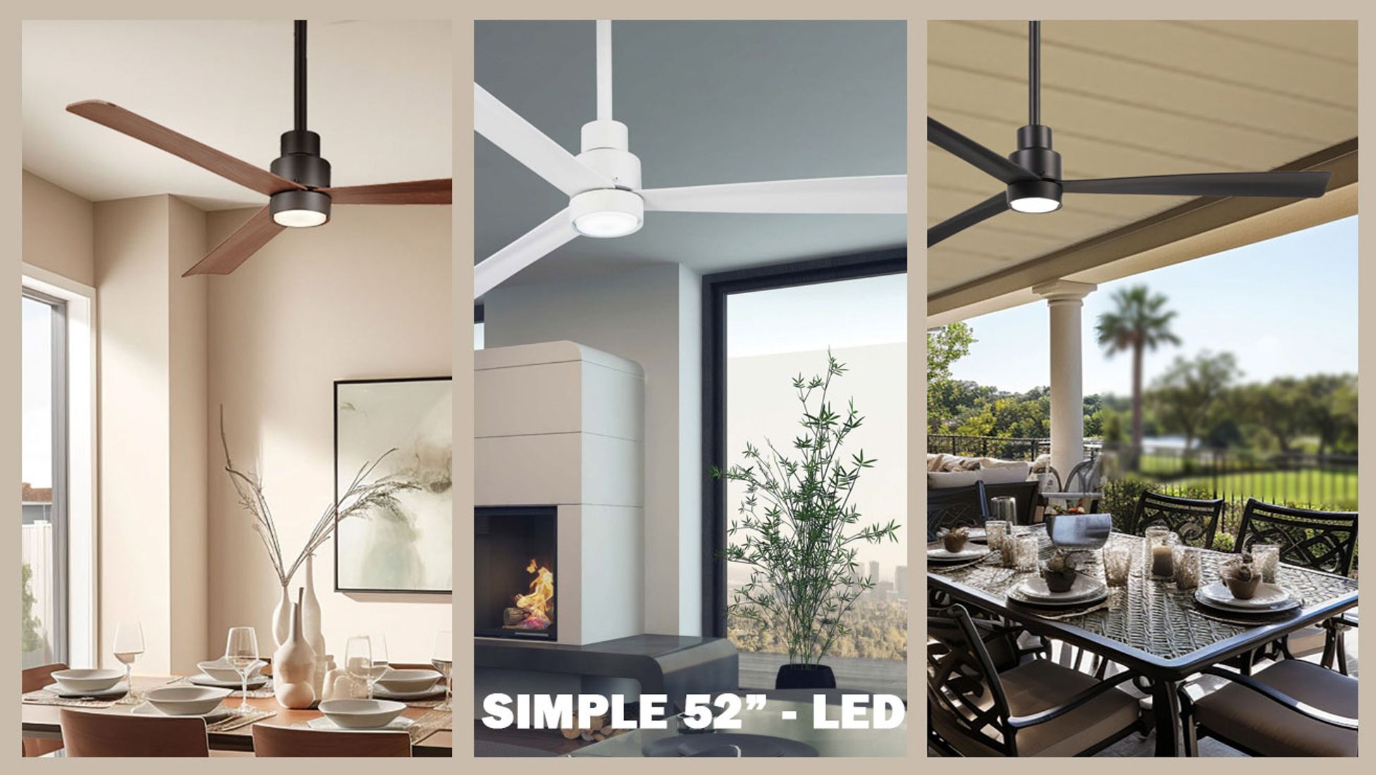 52" Minka Aire Simple Oil-Rubbed Bronze LED Ceiling Fan