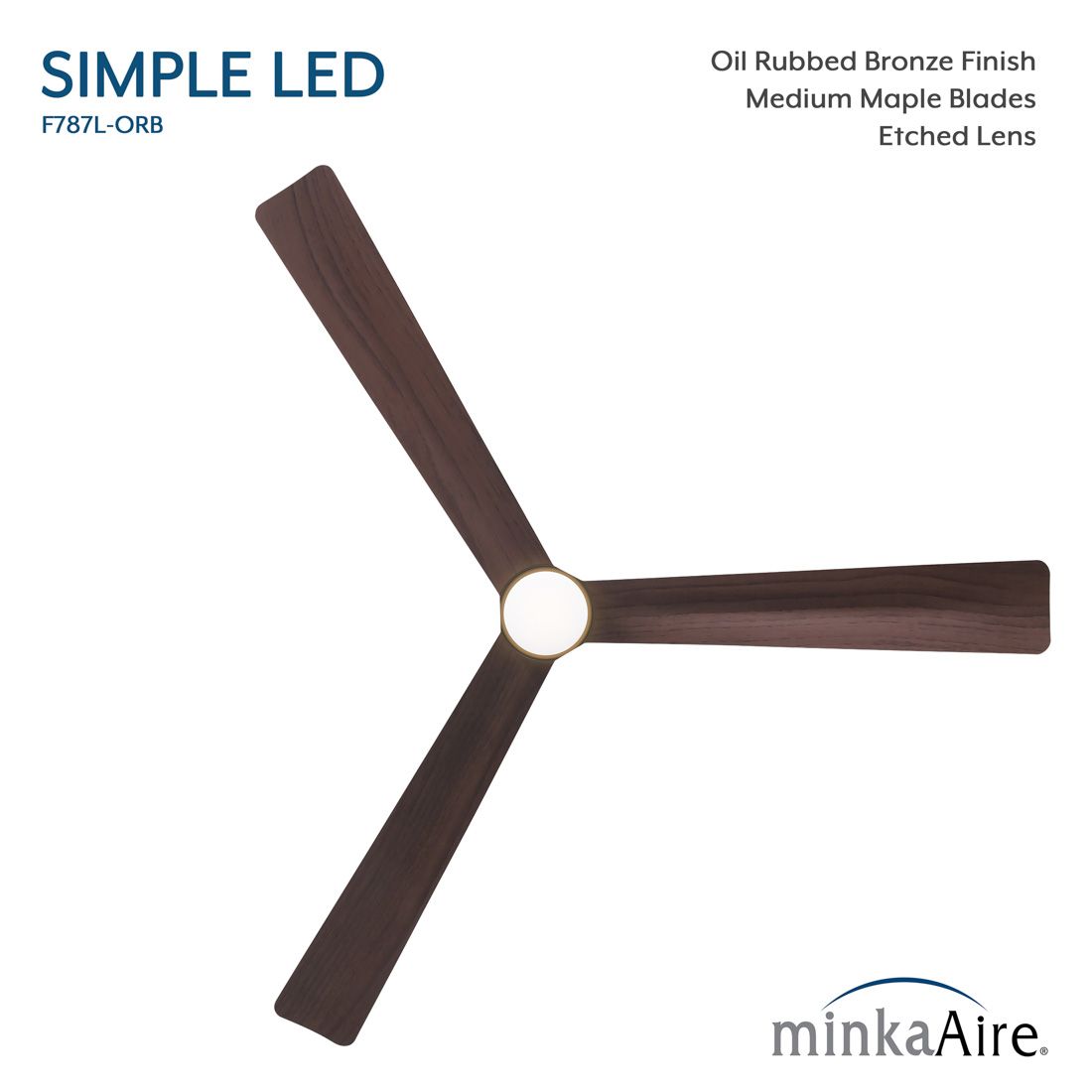 52" Minka Aire Simple Oil-Rubbed Bronze LED Ceiling Fan