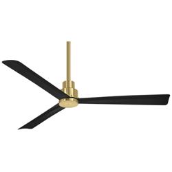 52&quot; Minka Aire Simple Soft Brass Wet Ceiling Fan with Remote Control