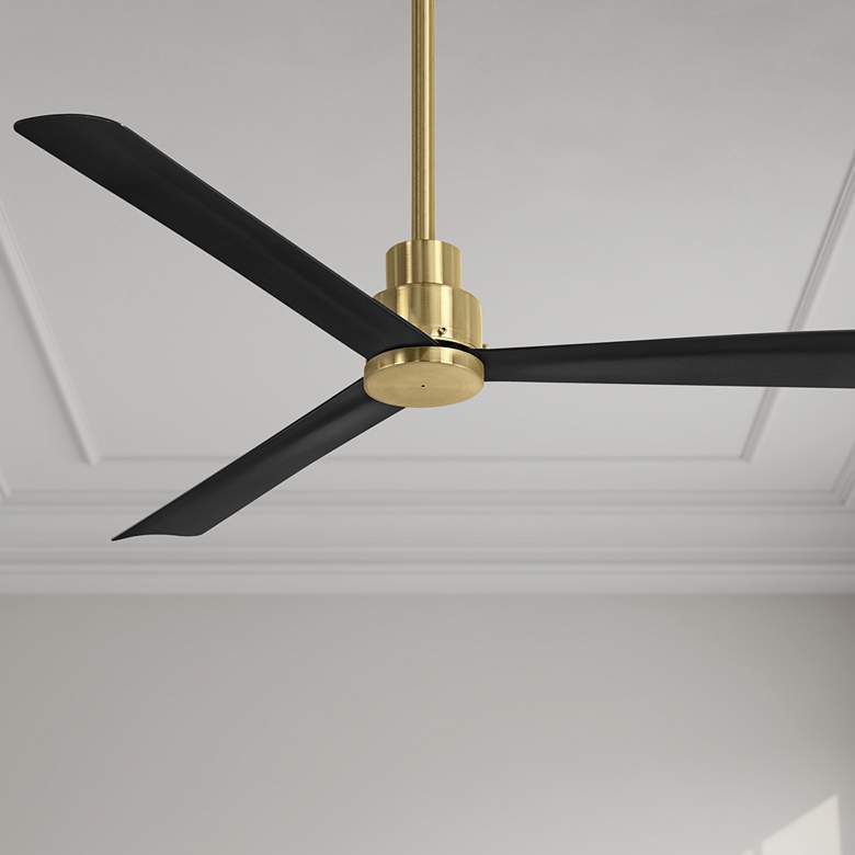 Image 1 52 inch Minka Aire Simple Soft Brass Wet Ceiling Fan with Remote Control