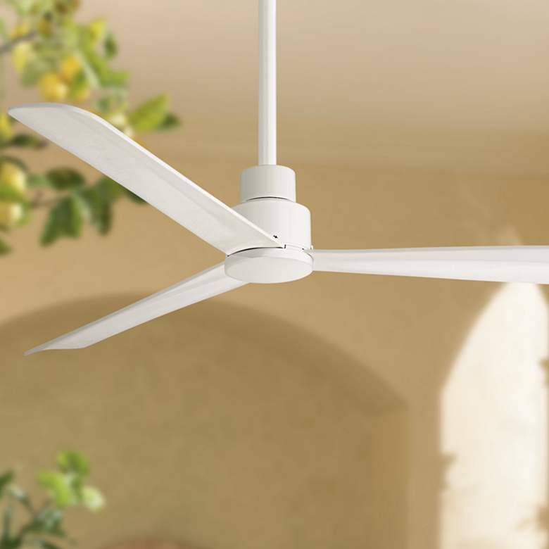Image 1 52" Minka Aire Simple White Modern Outdoor Ceiling Fan with Remote