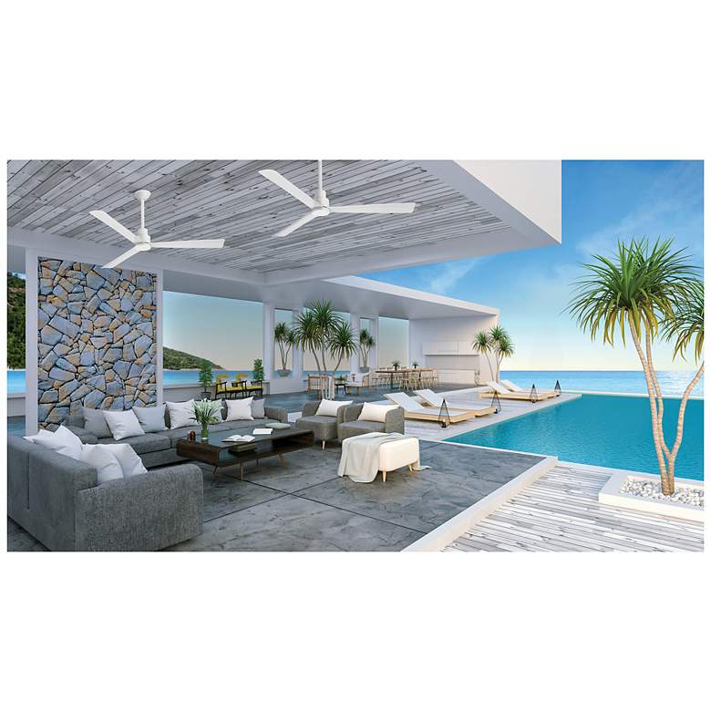 Image 5 52" Minka Aire Simple White Modern Outdoor Ceiling Fan with Remote more views