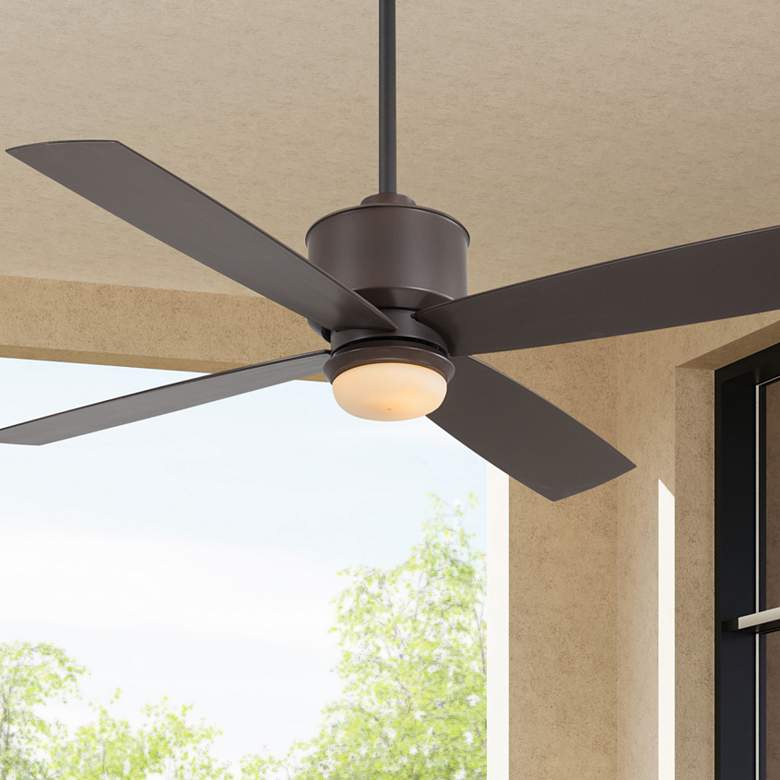 Image 1 52 inch Minka Aire Strata Bronze Outdoor Rated LED Ceiling Fan with Remote