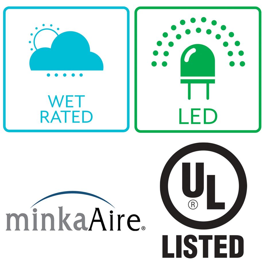 52" Minka Aire Strata Galvanized Outdoor LED Ceiling Fan with Remote