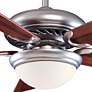 52" Minka Aire Supra Brushed Steel Dark Walnut Ceiling Fan with Remote