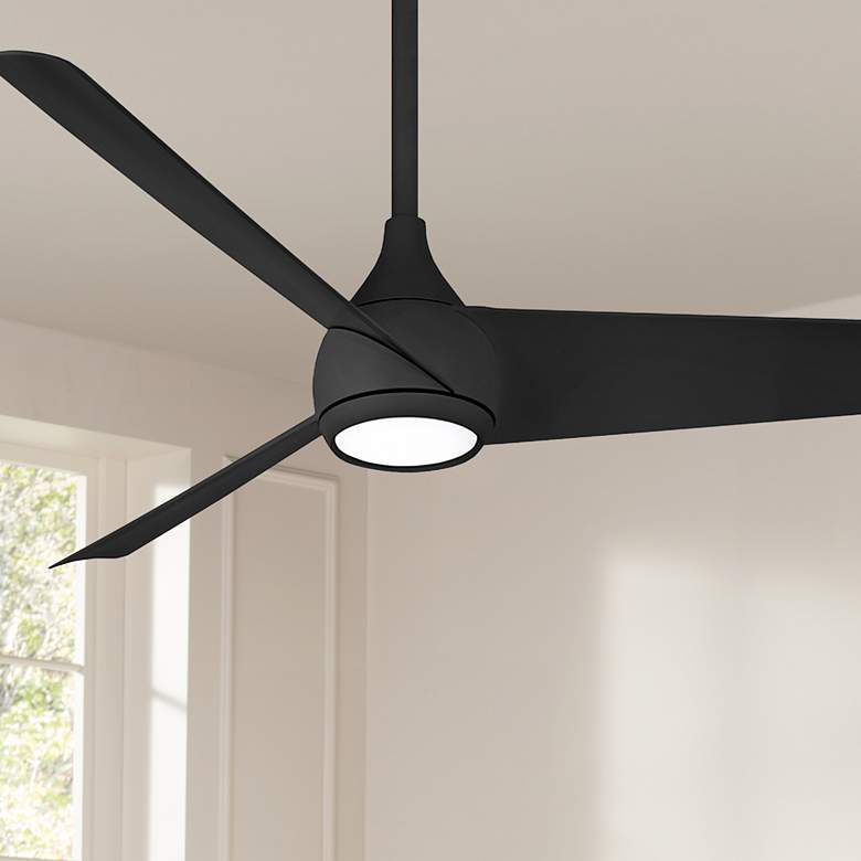 Image 1 52" Minka Aire Twist Coal LED Smart Ceiling Fan with Remote