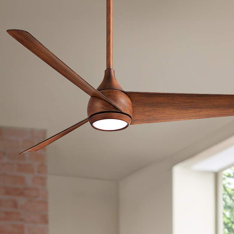 Image 1 52" Minka Aire Twist Distressed Koa LED Smart Ceiling Fan with Remote