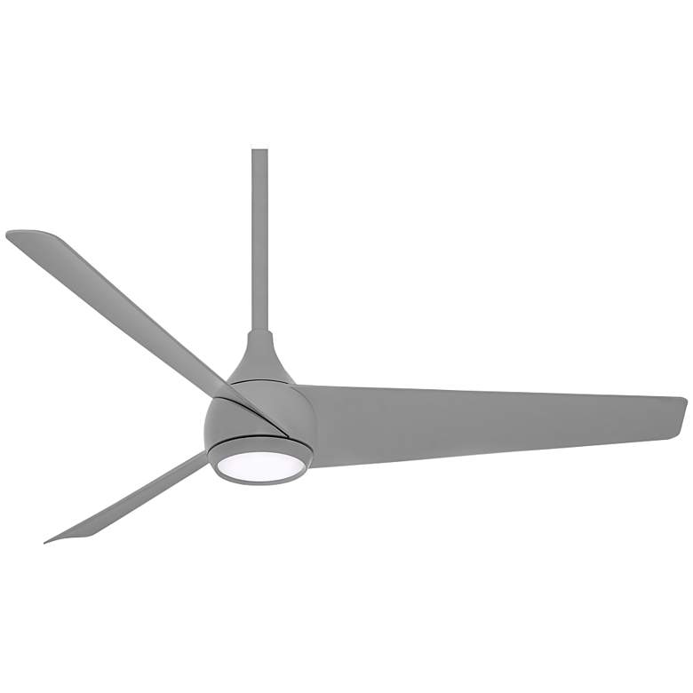Image 1 52 inch Minka Aire Twist Grey LED Smart Ceiling Fan with Remote