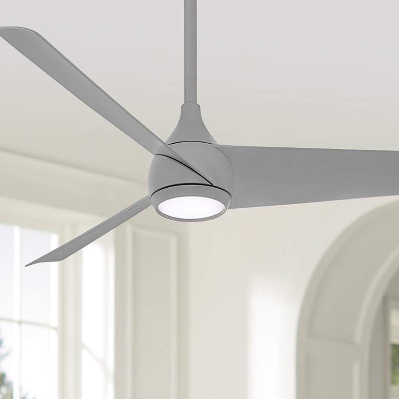 Image 1 52" Minka Aire Twist Grey LED Smart Ceiling Fan with Remote