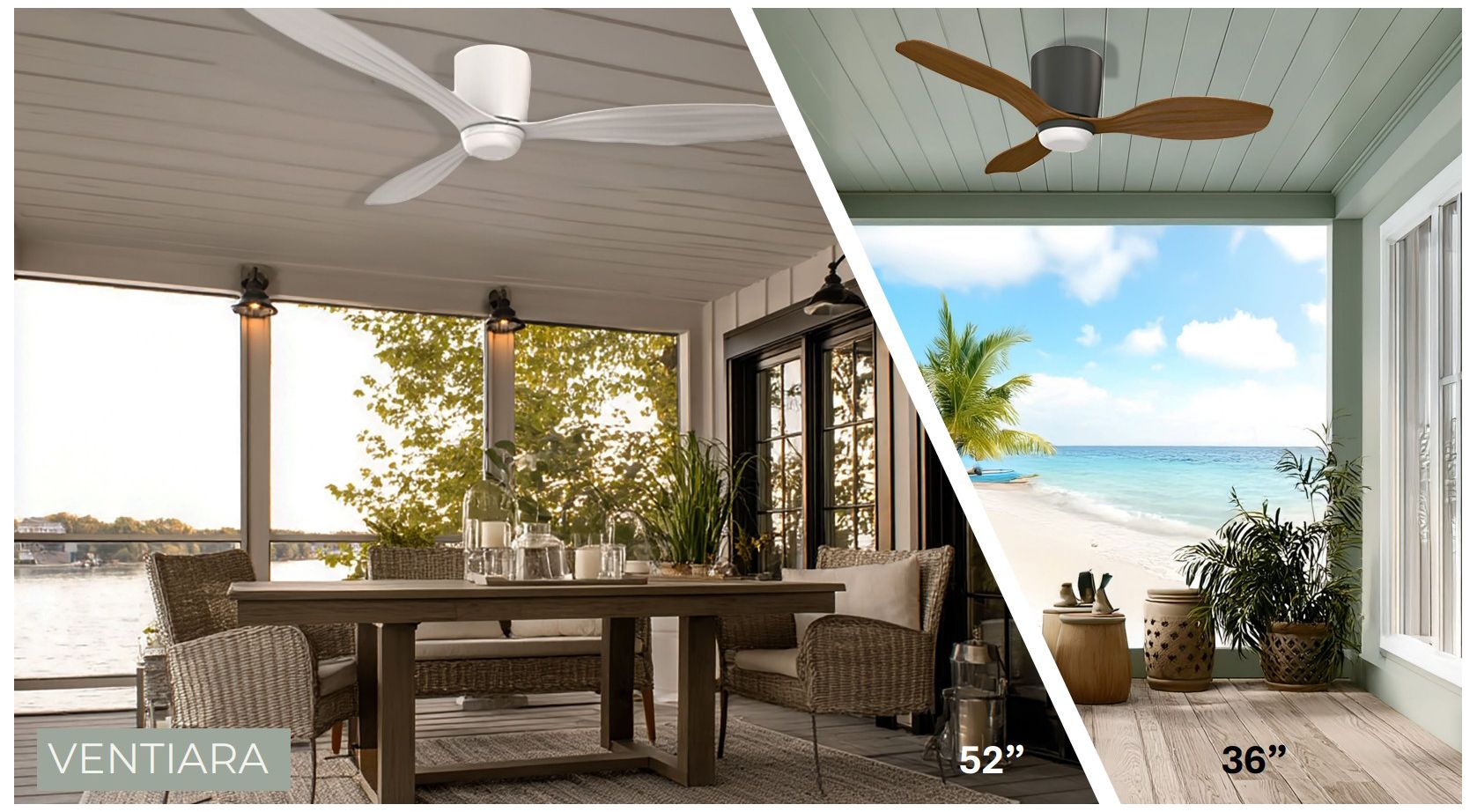 52" Minka Aire Ventiara 52-in LED Flat White 3-Blade Ceiling Fan