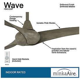 Image5 of 52" Minka Aire Wave Driftwood Ceiling Fan with Remote Control more views