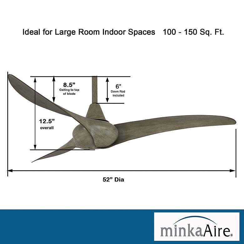 Image 6 52 inch Minka Aire Wave Driftwood Ceiling Fan with Remote Control more views