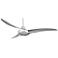52" Minka Aire Wave Silver Modern Ceiling Fan with Remote Control