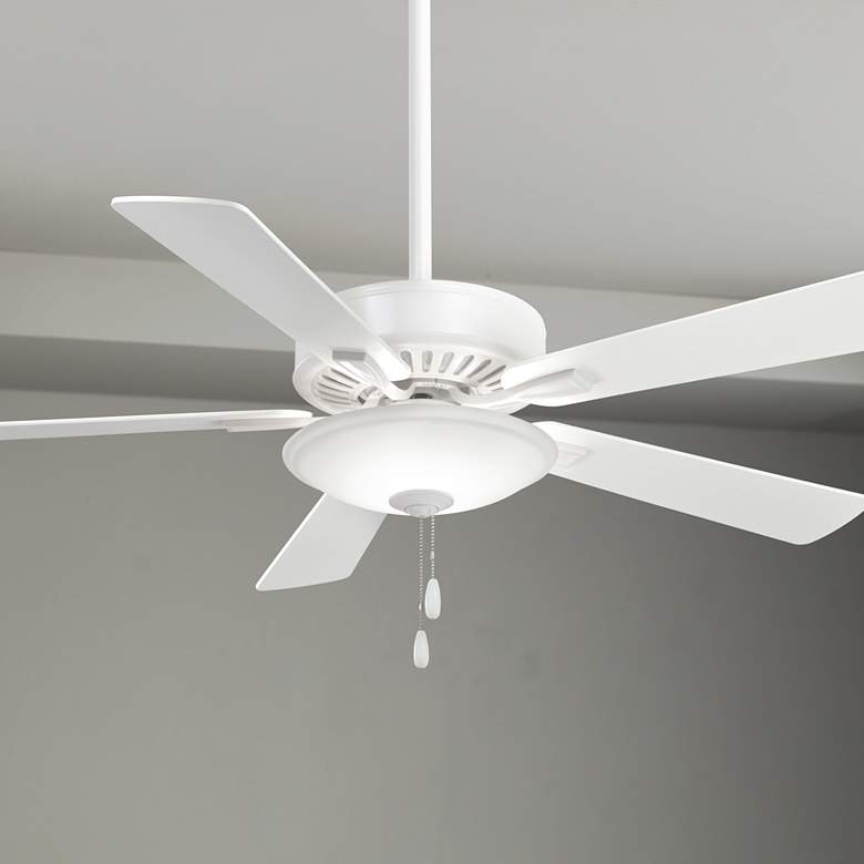 Image 1 52 inch Minka Aire White Finish LED Pull Chain Indoor Ceiling Fan