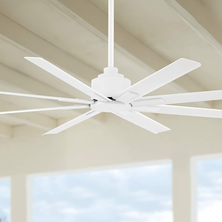 Image 1 52" Minka Aire Xtreme H2O Flat White Wet Ceiling Fan with Remote