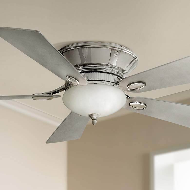 Image 1 52" Minka Delano II Polished Nickel Hugger Ceiling Fan