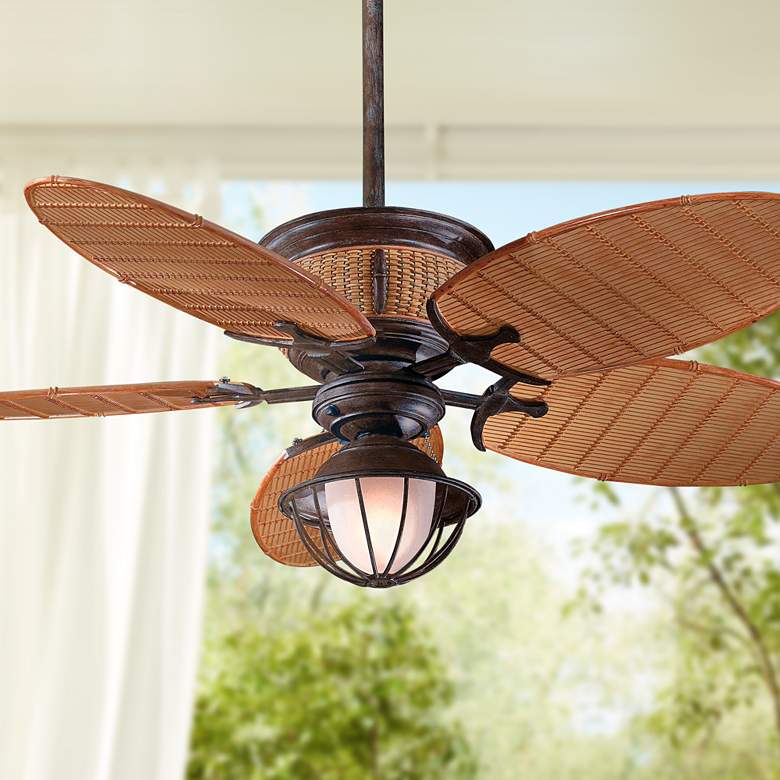 Image 1 52 inch Minka Shangri La Vintage Rust Ceiling Fan