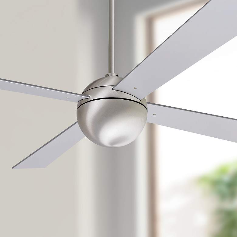 Image 1 52" Modern Fan Aluminum Finish Ball Damp Ceiling Fan with Remote