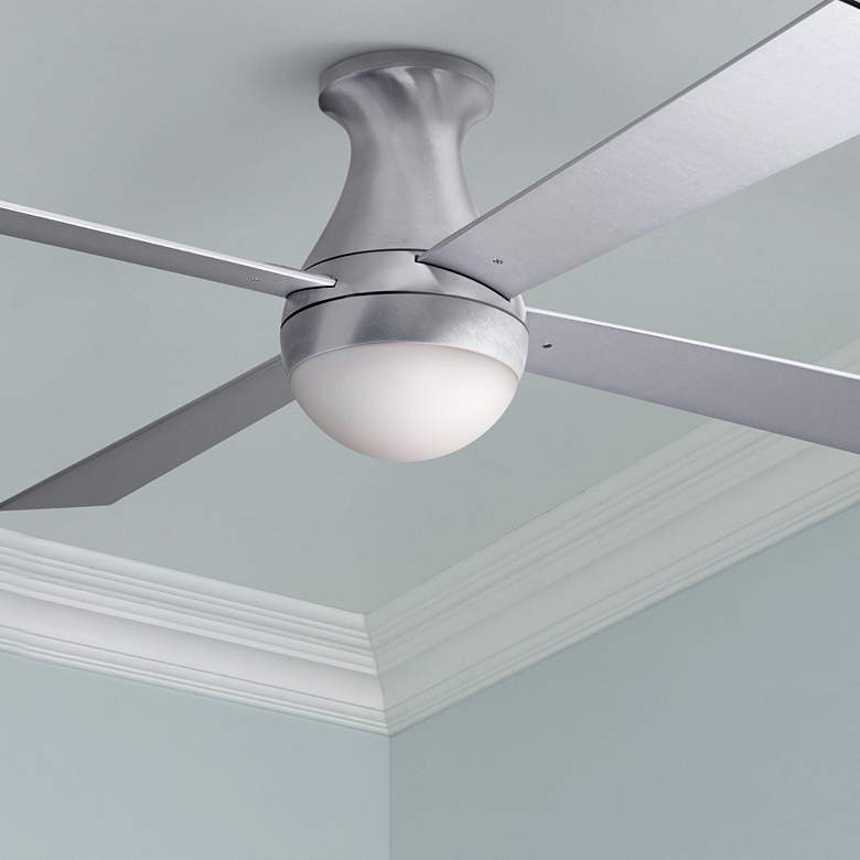 Image 1 52 inch Modern Fan Ball Aluminum Hugger LED Ceiling Fan with Wall Control
