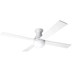 52&quot; Modern Fan Ball Gloss White Hugger Ceiling Fan with Remote