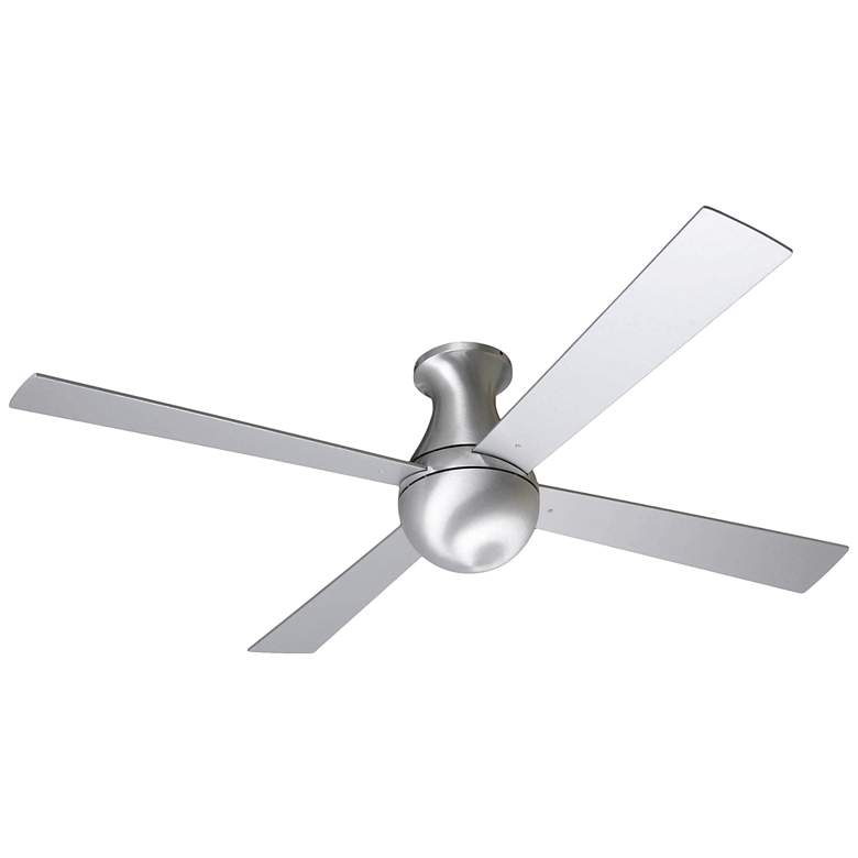 Image 2 52 inch Modern Fan Ball Hugger Brushed Aluminum Ceiling Fan with Remote