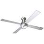 52" Modern Fan Ball Hugger Brushed Aluminum Ceiling Fan with Remote