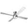 52" Modern Fan Ball Hugger Brushed Aluminum Ceiling Fan with Remote