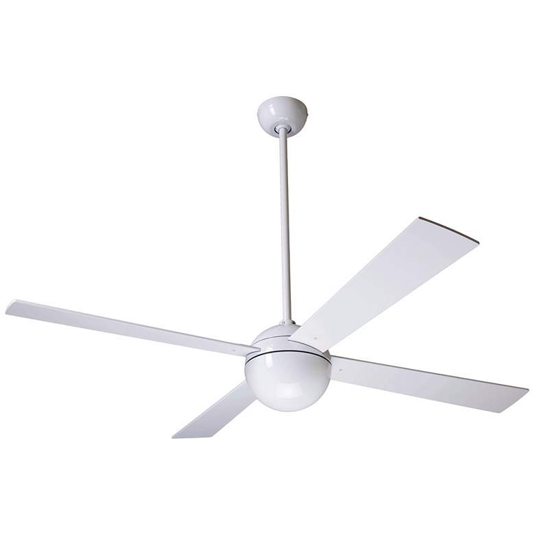 Image 3 52" Modern Fan Company Gloss White Ball Ceiling Fan with Wall Control